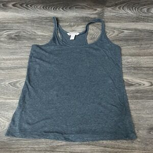 Athleta Linen Tencel Blend Tank Top Shell Size S Teal Blue